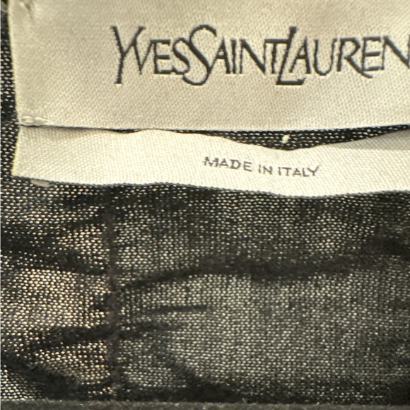 YSL size small lightweight fitted long sleeve knit silk top
